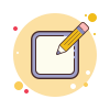 Pencil & paper in a bubble